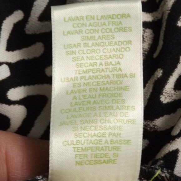 SIGRID OLSEN Shirt Dress, L, Black/Gray, Chevron Stripes, Breast pockets - Picture 13 of 13